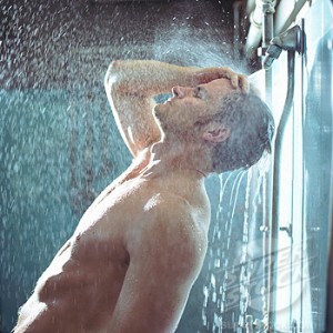 Man Taking a Shower